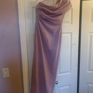 MAUVE, SIZE 4, ONE SHOULDER, FULL LENGTH BRIDESMAID DRESS